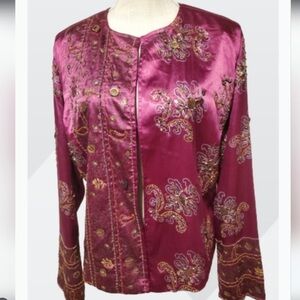 NWT Chico’s Royal Glam Ratune Jacket Fuschia. Size 1.